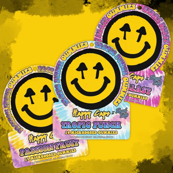 Happy Caps® x Road Trip – MICRODOSED Gummies + Functional Mushrooms – Tropic Punch - Image 3